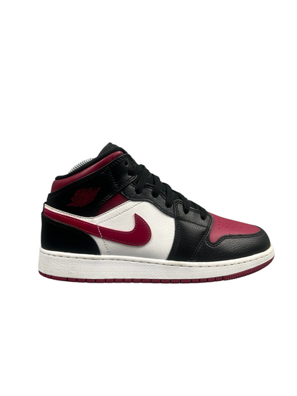 Nike Jordan 1 Mid Bred Toe Black Red Shoe Product Photo