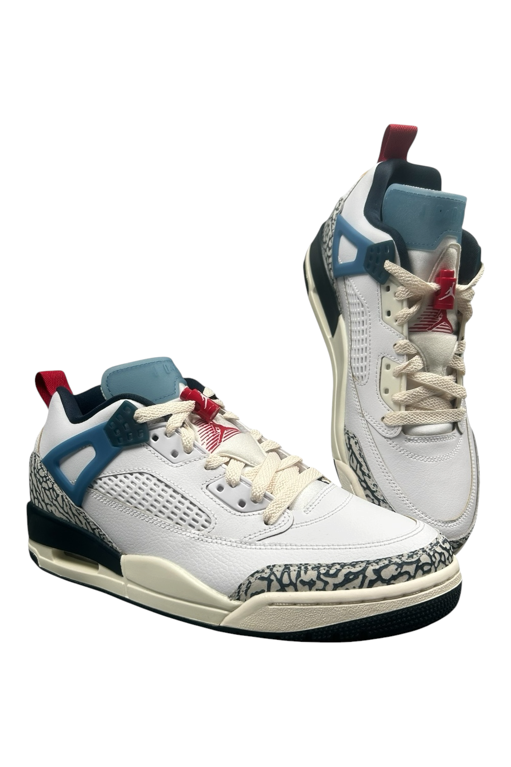 Jordan Spizike Low | White / Blue / Red | Size UK 7