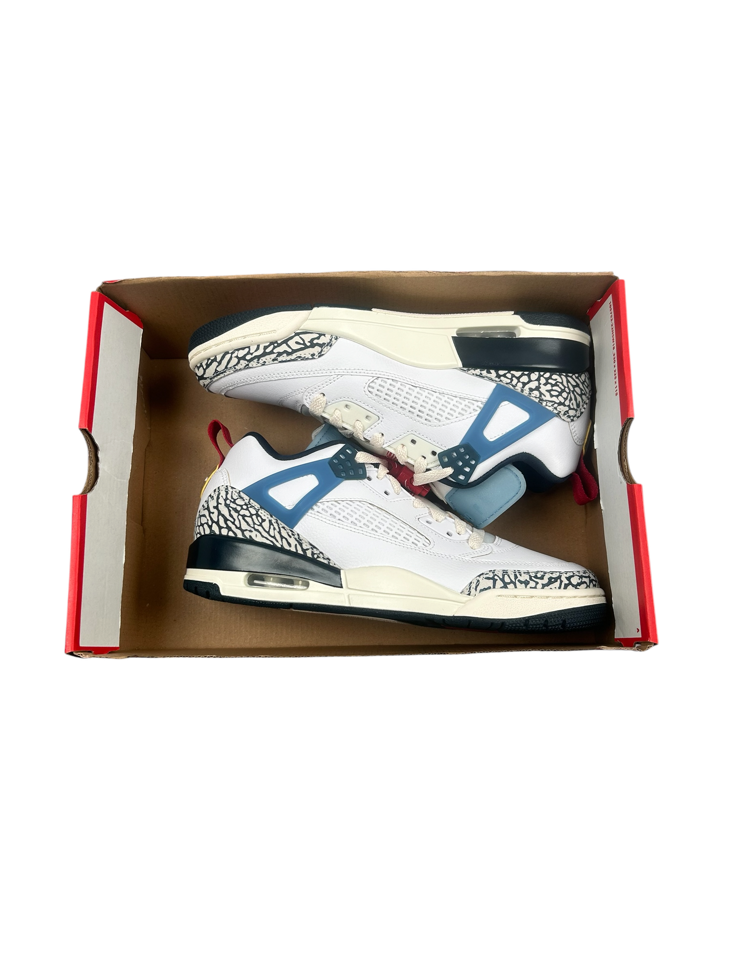 Jordan Spizike Low | White / Blue / Red | Size UK 7