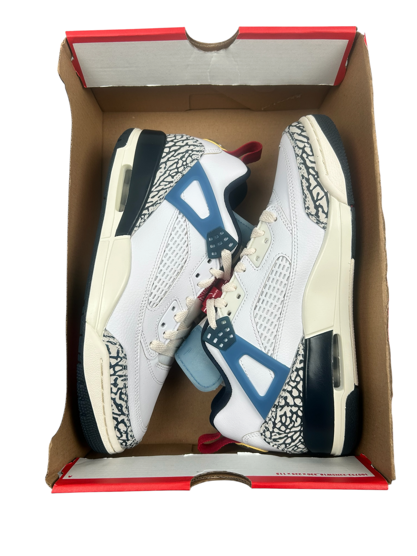 Jordan Spizike Low | White / Blue / Red | Size UK 7