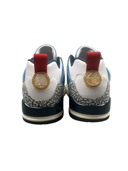 Jordan Spizike Low | White / Blue / Red | Size UK 7
