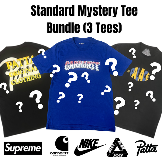 Standard Mystery Tee Bundle (3 Tees) with Supreme, Carhartt, Nike, Palace and Patta logos